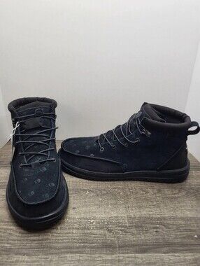 Jelly Roll Hey Dude Suede Boots Bradley Black Oyster Skull Print Mens Sz 15 New